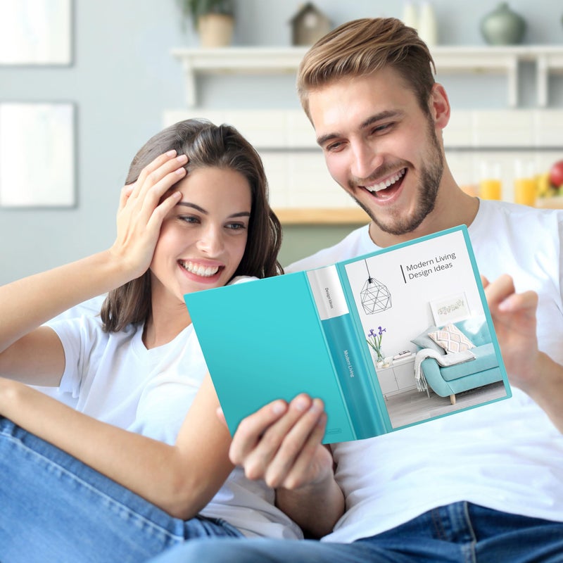 Dunwell Small Presentation Book 5.5x8.5 (2-Pack, Aqua), 24 Pockets Display 48 Half Size Pages, Plastic Binders with Sleeves, 5.5 x 8.5 Mini Booklets, Acid-Free Poly - Image 2